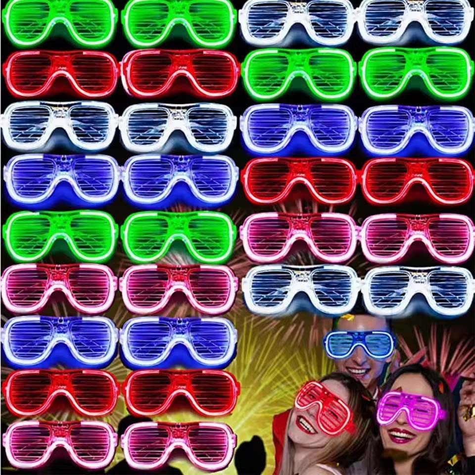 Glow In The Dark Party Glasses - 5-50 قطعة نظارات LED مضيئة بالجملة،
