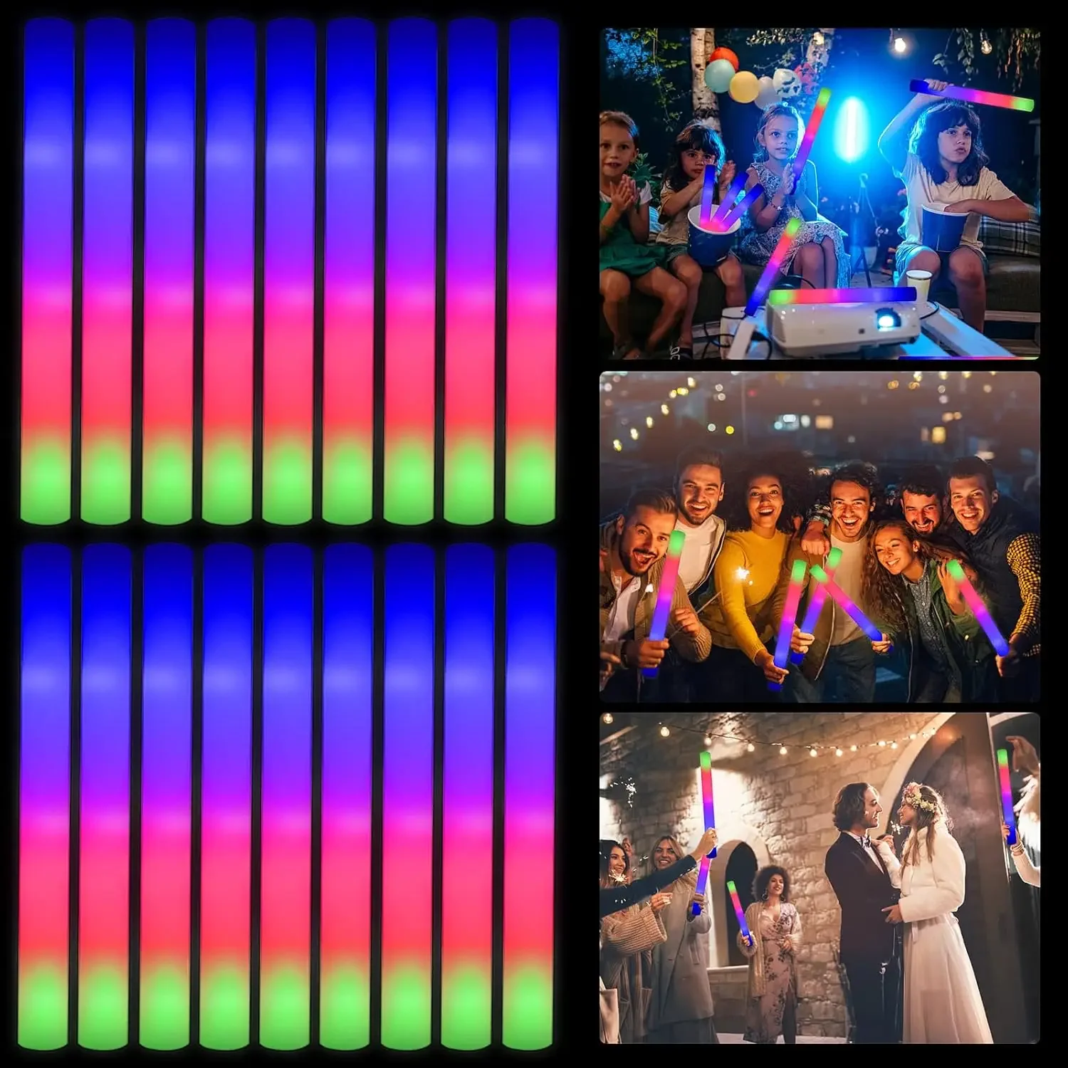 Flashing Led Foam Sticks Party - 3Z-50 قطعة من عصي الإضاءة الرغوية