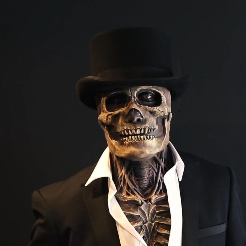Led Purge Mask Halloween - قناع لاتكس كامل الرأس للدماغ مخيف