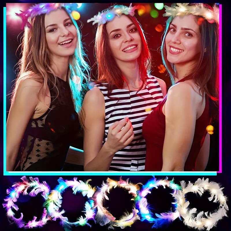 ربطة رأس تاج من الريش بإضاءة ل - مراجعة Glow In The Dark Party Glasses وسعره