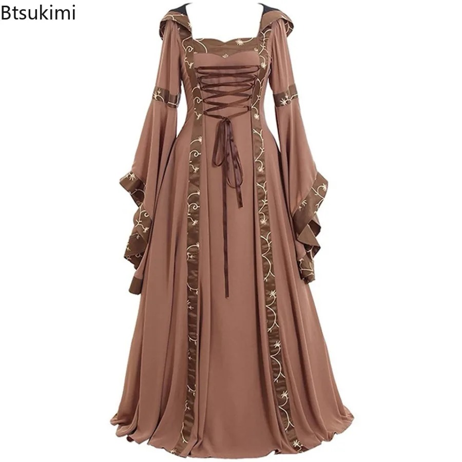 فستان ماكسي جديد للنساء بتصميم - مراجعة Medieval Renaissance Dress Women وسعره