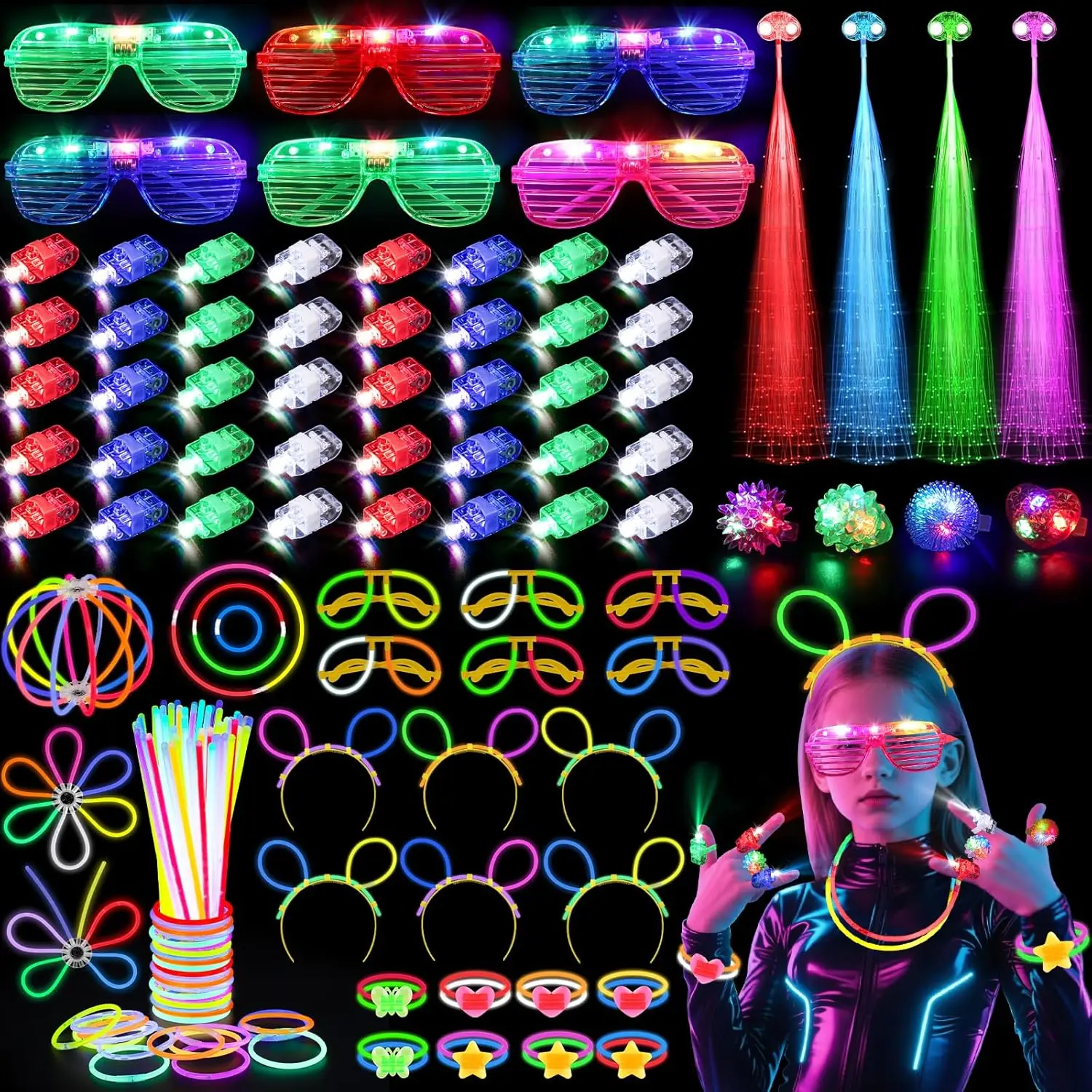 128 قطعة من النظارات المضيئة و - مراجعة Glow In The Dark Party Glasses وسعره
