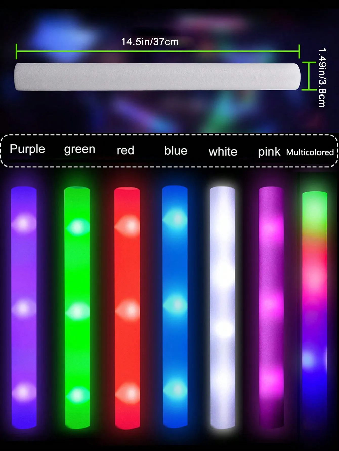 20/30 قطعة من عصي الإضاءة الرغ - مراجعة Flashing Led Foam Sticks Party وسعره