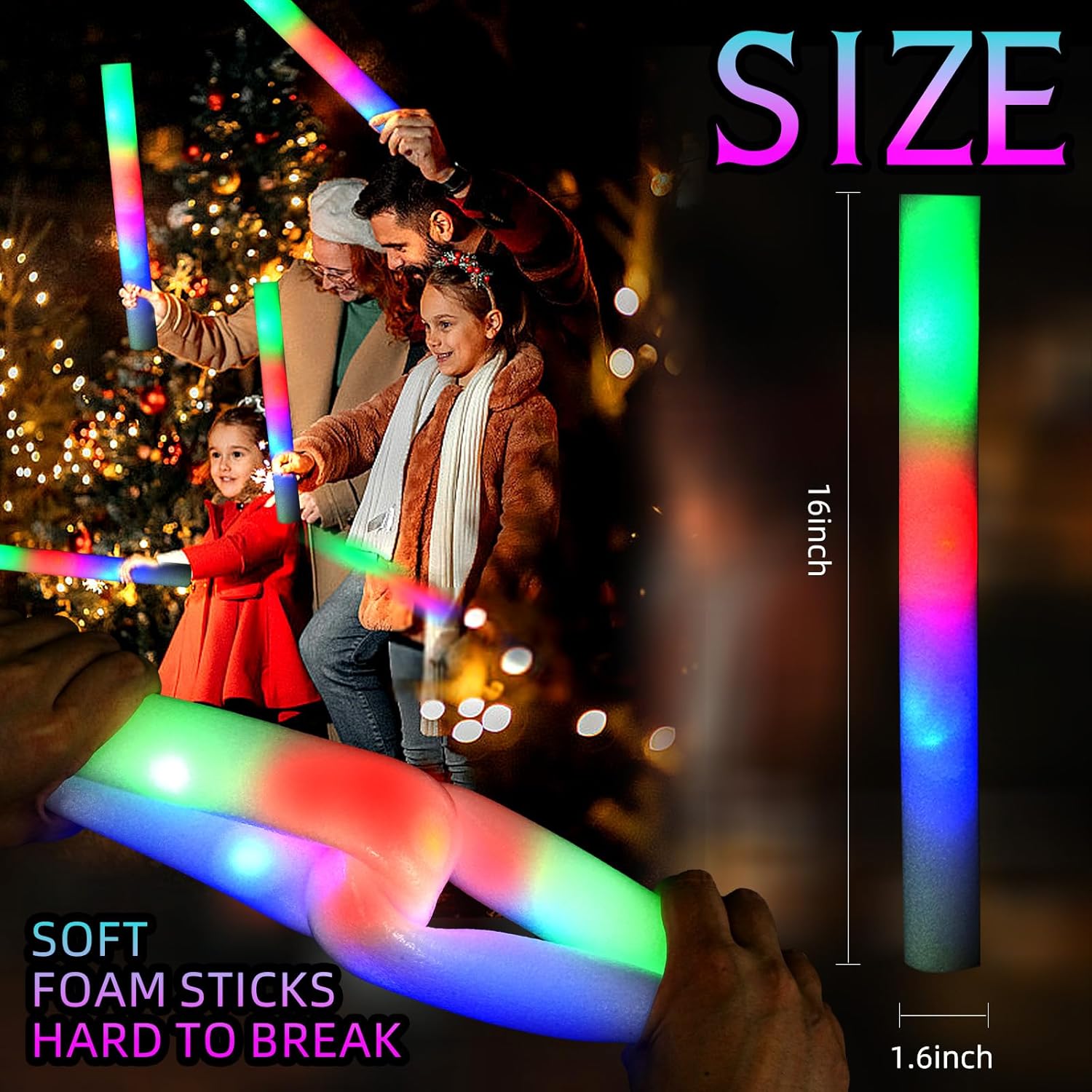 30 قطعة من أعواد التوهج الرغوي - مراجعة Flashing Led Foam Sticks Party وسعره