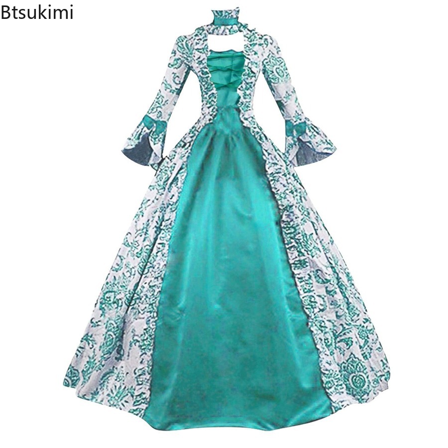 فستان جديد بأكمام واسعة على ال - مراجعة Medieval Renaissance Dress Women وسعره