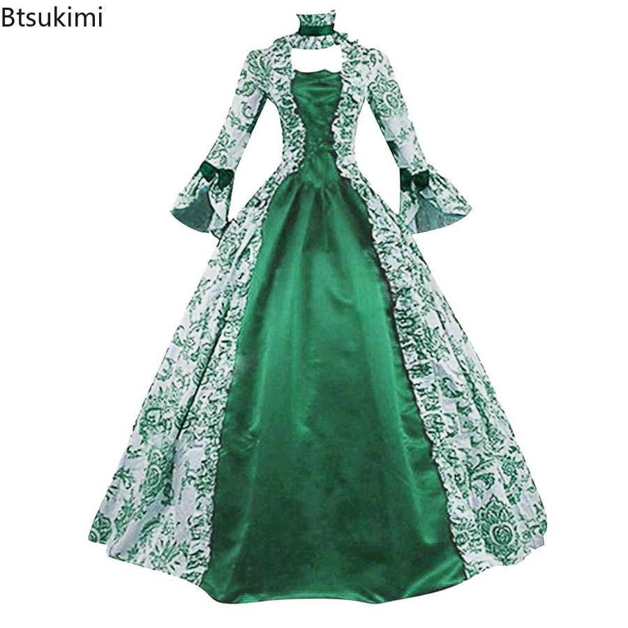 فستان جديد بأكمام واسعة على ال - مراجعة Medieval Renaissance Dress Women وسعره