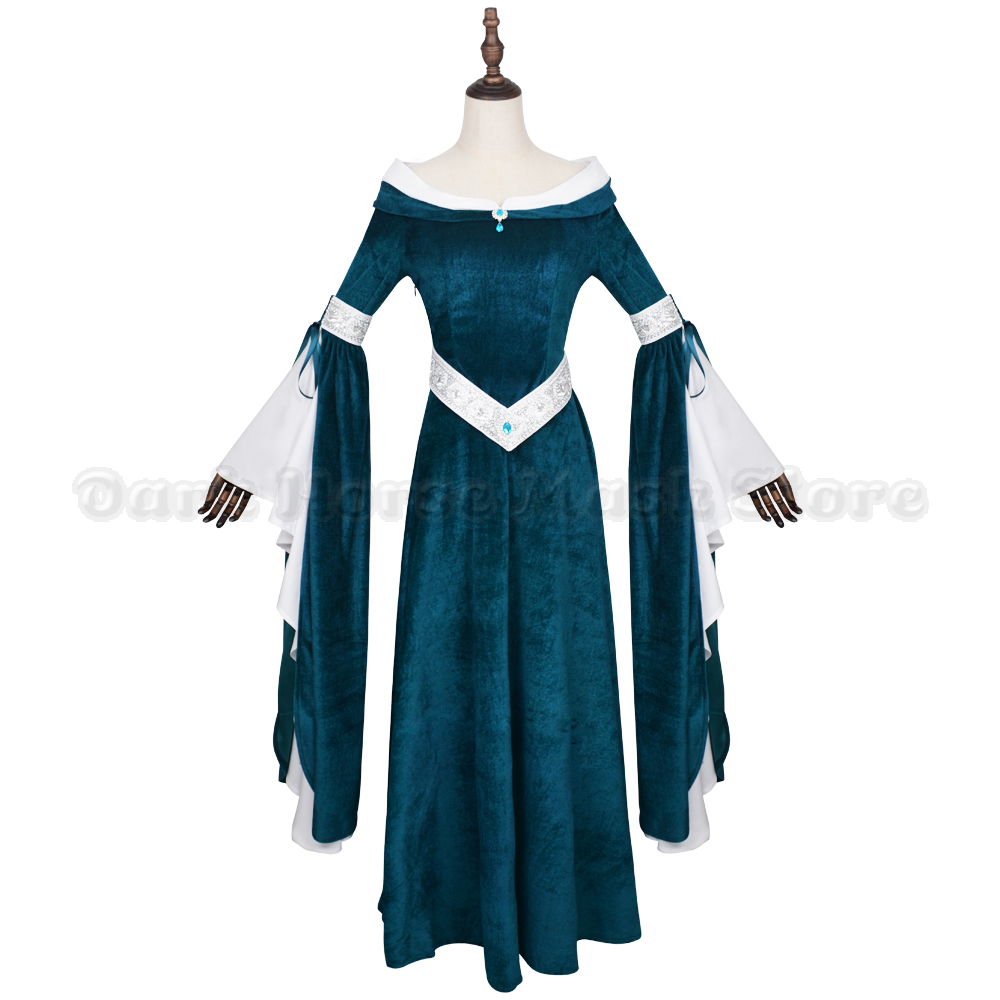 فستان نسائي طويل ضيق من المخمل - مراجعة Medieval Renaissance Dress Women وسعره