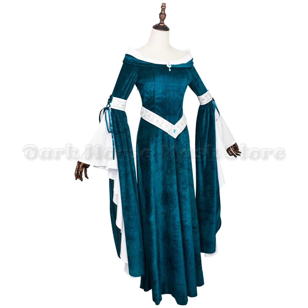 فستان نسائي طويل ضيق من المخمل - مراجعة Medieval Renaissance Dress Women وسعره