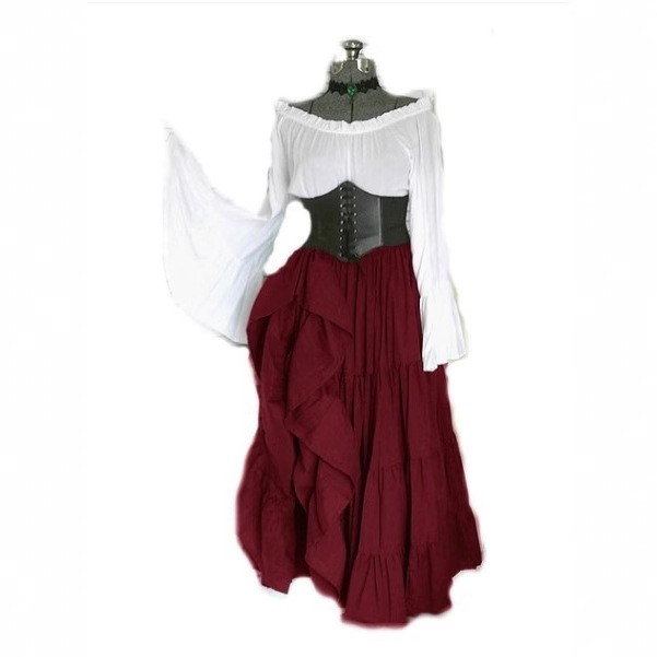 فستان طويل الأكمام بخصر عالٍ ب - مراجعة Costumes وسعره