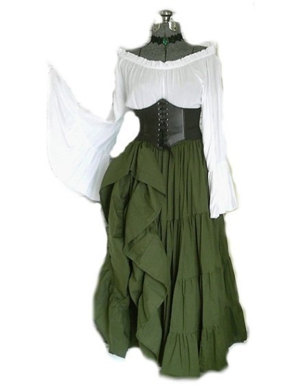 فستان طويل الأكمام بخصر عالٍ ب - مراجعة Costumes وسعره