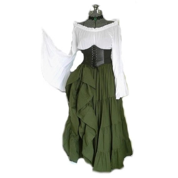 فستان طويل الأكمام بخصر عالٍ ب - مراجعة Costumes وسعره