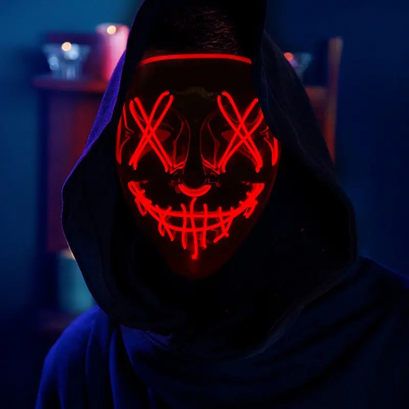 قناع LED مضحك للهالوين يتوهج ف - مراجعة Led Purge Mask Halloween وسعره
