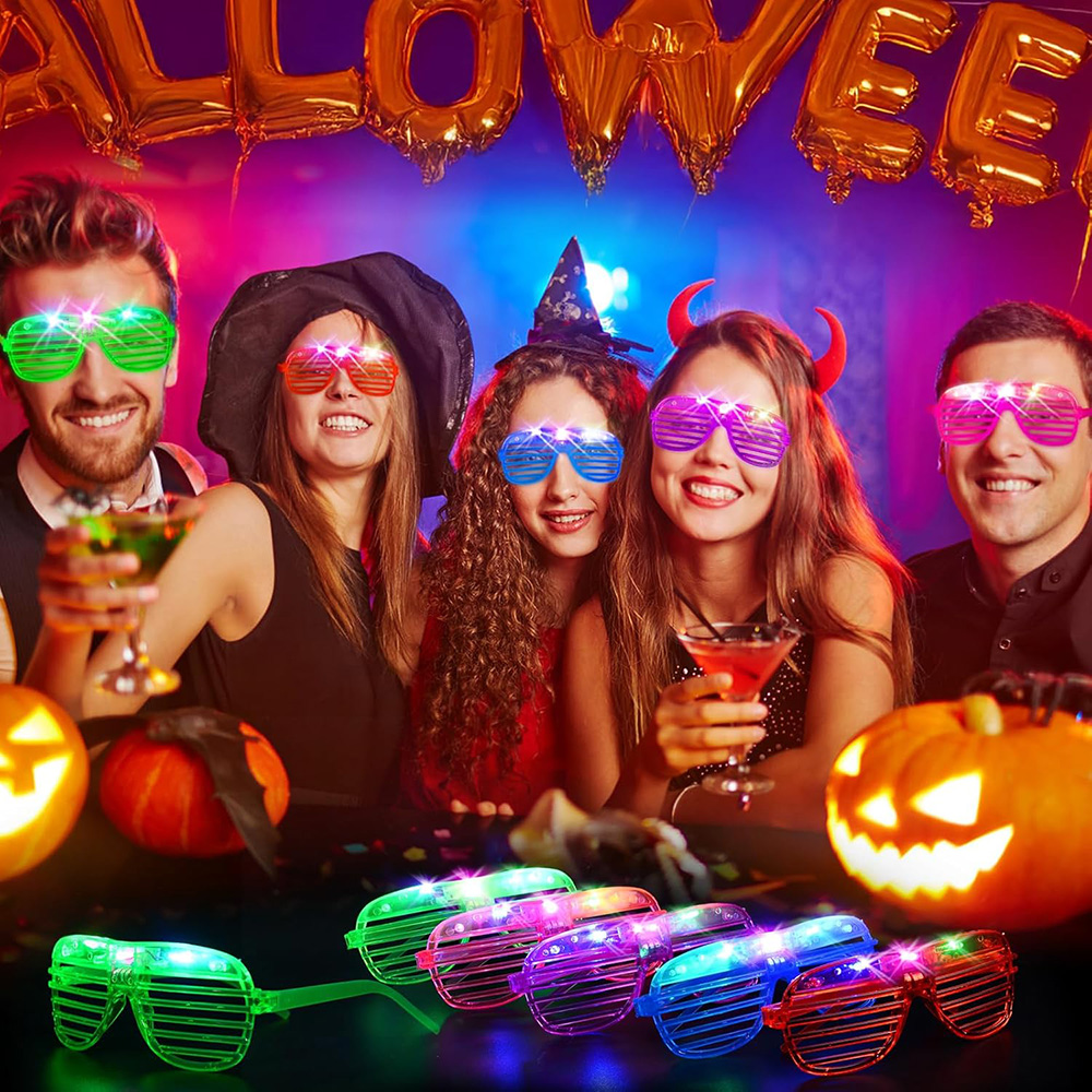نظارات LED 6 ألوان نيون تتوهج  - مراجعة Glow In The Dark Party Glasses وسعره