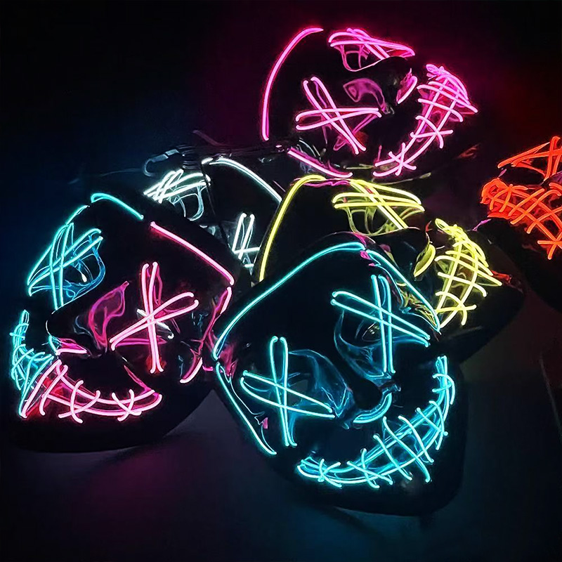 أقنعة LED لاسلكية مضيئة مخيفة  - مراجعة Led Purge Mask Halloween وسعره